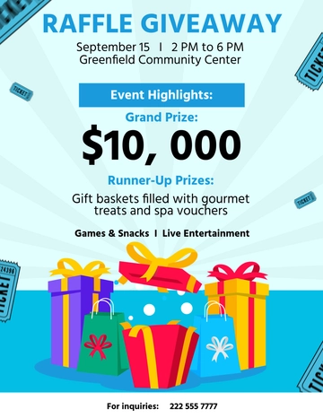 Free Raffle Giveaway Flyer Template to Edit Online