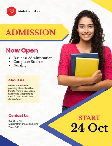 Free College Admission Flyer Template to Edit Online