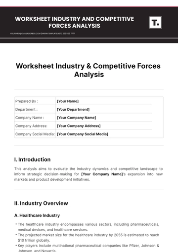 Free Worksheet Industry & Competitive Forces Analysis Template to Edit Online