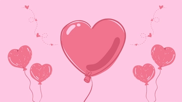 Free Pink Love Balloon Background to Edit Online