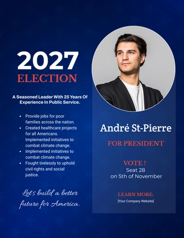 Free Presidential Campaign Flyer Template to Edit Online
