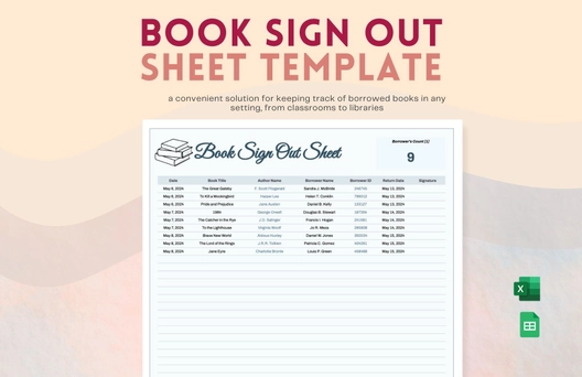 Book Sign Out Sheet Template
