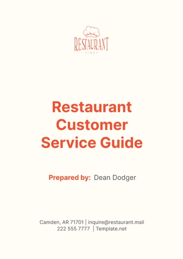 Free Restaurant Customer Service Guide Template to Edit Online