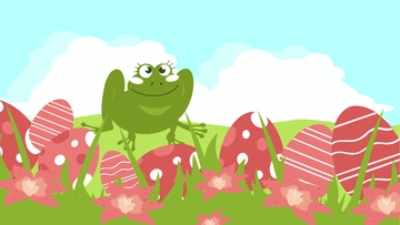 Free Easter Frog Background to Edit Online