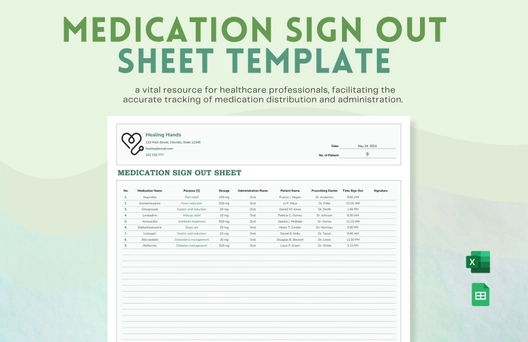 Medication Sign Out Sheet Template