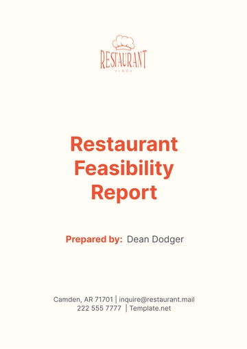 Free Restaurant Feasibility Report Template to Edit Online