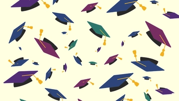 Free Graduation Cap Colorful Background to Edit Online