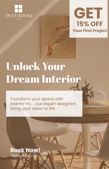 Free Interior Design Advertisement Poster Template to Edit Online