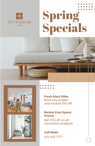 Free Interior Design Marketing Poster Template to Edit Online