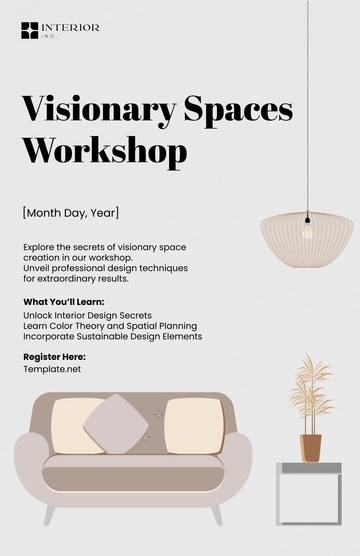 Free Interior Design Workshop Poster Template to Edit Online