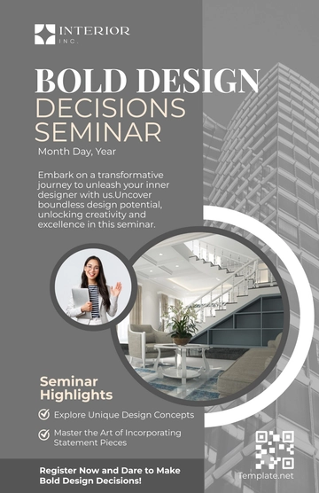 Free Interior Design Seminar Poster Template to Edit Online