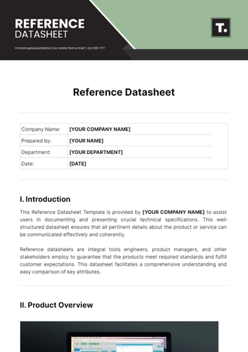 Free Reference Datasheet Template to Edit Online