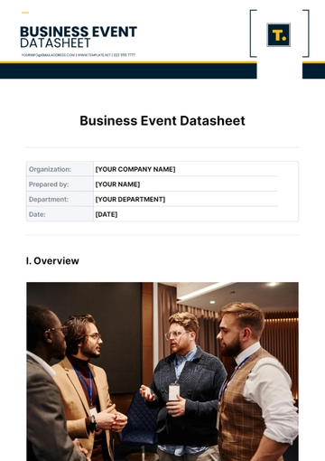 Free Business Event Datasheet Template to Edit Online
