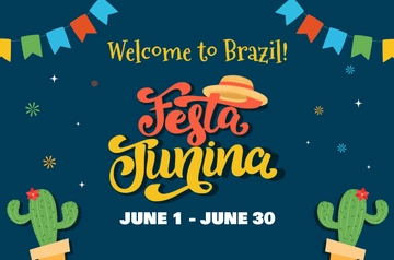 Free Festa Junina Lettering Banner Template to Edit Online