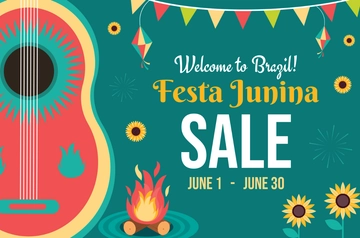 Free Festa Junina Sale Banner Template to Edit Online
