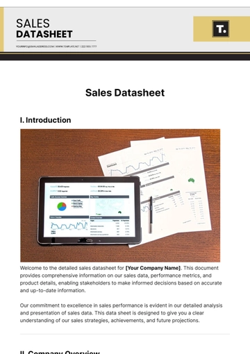 Free Sales Datasheet Template to Edit Online