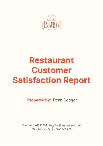 Free Restaurant Customer Satisfaction Report Template to Edit Online