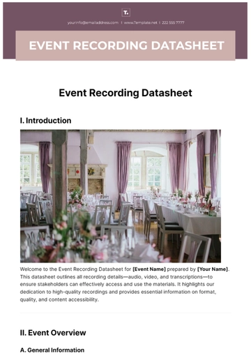 Free Event Recording Datasheet Template to Edit Online