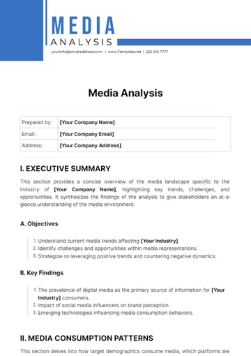 Free Media Analysis Template to Edit Online