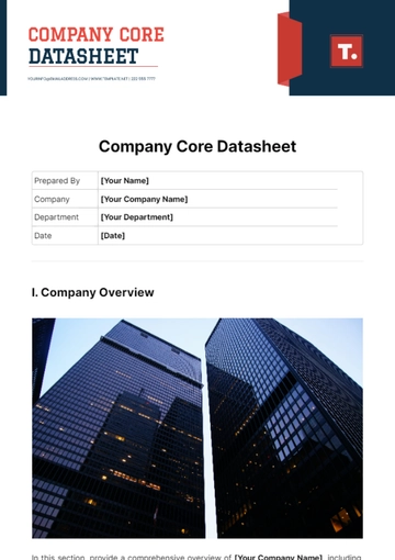 Free Company Core Datasheet Template to Edit Online
