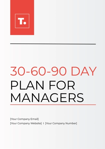 Free 30-60-90 Day Plan For Managers Template to Edit Online