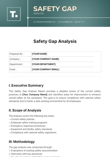 Free Safety Gap Analysis Template to Edit Online
