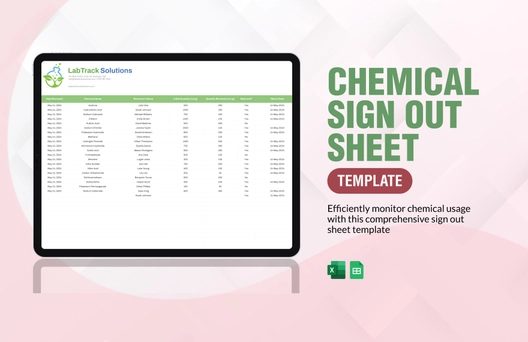 Chemical Sign Out Sheet Template