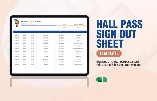 Hall Pass Sign Out Sheet Template