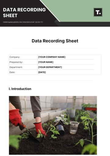 Free Data Recording Sheet Template to Edit Online