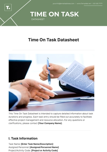 Free Time On Task Datasheet Template to Edit Online