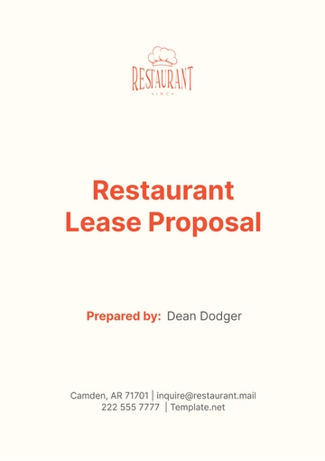 Free Restaurant Lease Proposal Template to Edit Online
