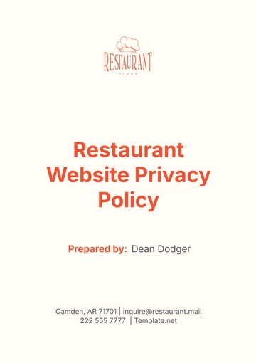 Free Restaurant Website Privacy Policy Template to Edit Online