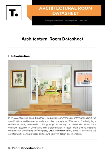 Free Architectural Room Datasheet Template to Edit Online