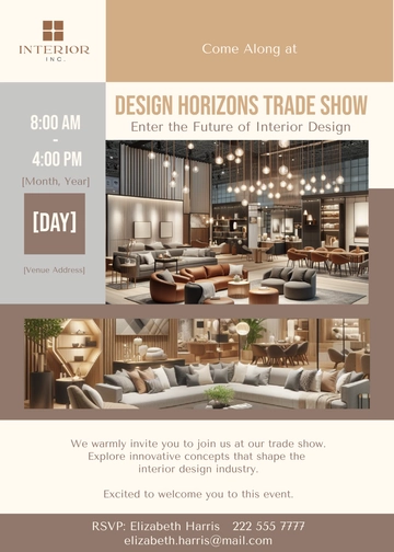 Free Interior Design Trade Show Invitation Template to Edit Online