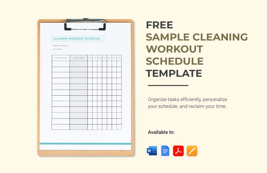 Sample Cleaning Workout Schedule Template