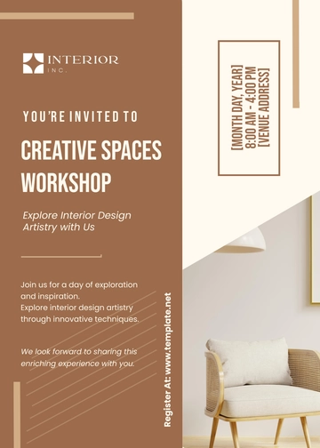 Free Interior Design Workshop Invitation Template to Edit Online