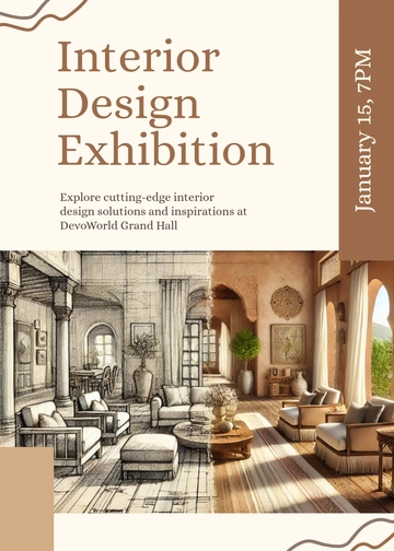 Free Interior Design Exhibition Invitation Template to Edit Online