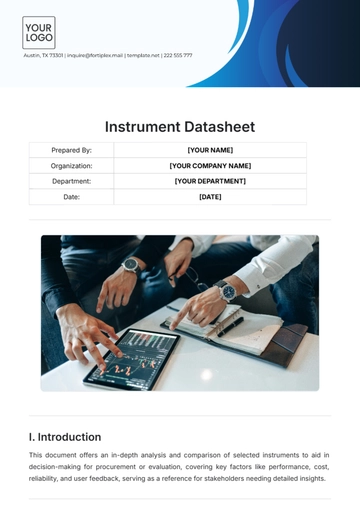 Free Instrument Datasheet Template to Edit Online