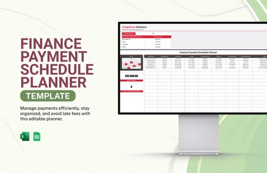 Finance Payment Schedule Planner Template