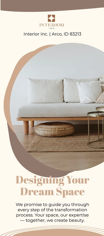 Free Interior Design Promotion Rack Card Template to Edit Online