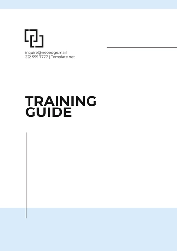 Free Training Guide Template to Edit Online