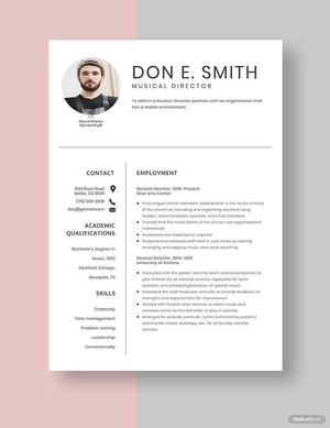 Musical Director Resume