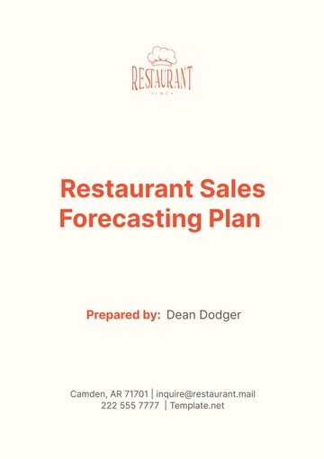 Free Restaurant Sales Forecasting Plan Template to Edit Online