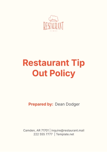 Free Restaurant Tip Out Policy Template to Edit Online