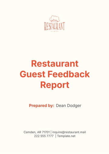 Free Restaurant Guest Feedback Report Template to Edit Online