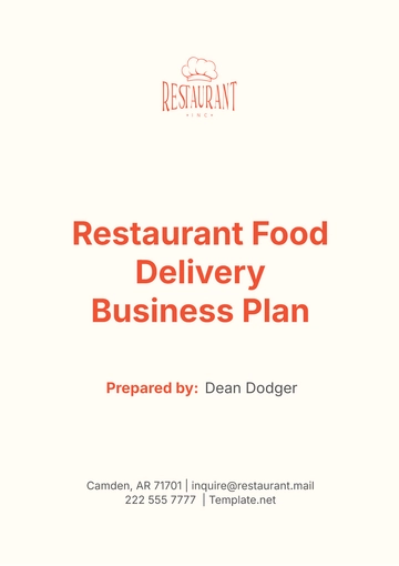 Free Restaurant Food Delivery Business Plan Template to Edit Online