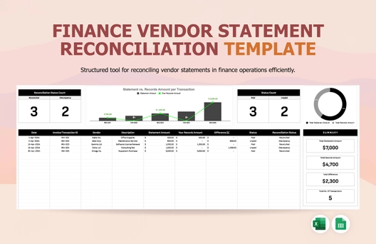 Finance Vendor Statement Reconciliation Template
