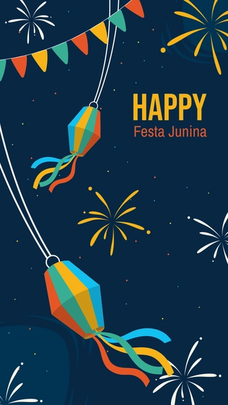 Free Vertical Festa Junina Background Template to Edit Online