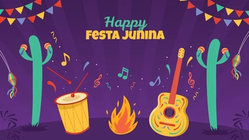 Free Music Festival Festa Junina Background Template to Edit Online