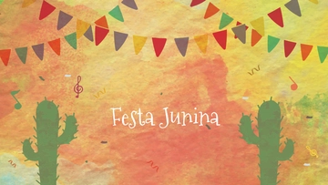 Free Watercolor Festa Junina Background Template to Edit Online